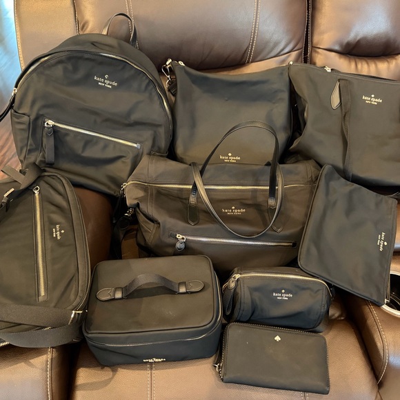 kate spade Black Nylon Multi-Piece Bag Set